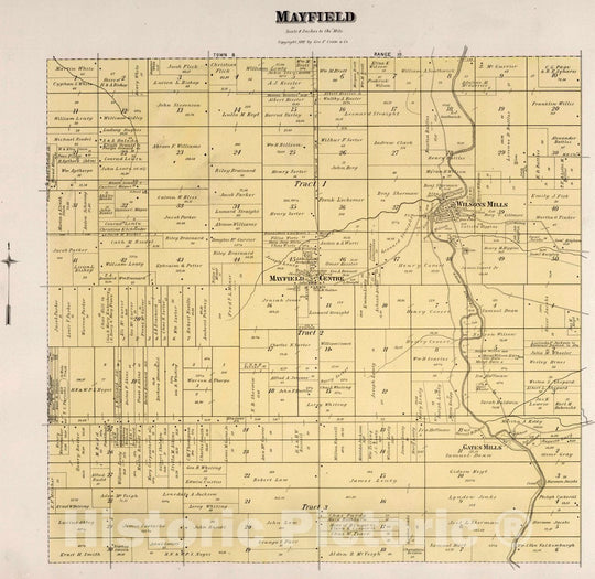 Historic Map : Mayfield, 1892 Atlas - Vintage Wall Art