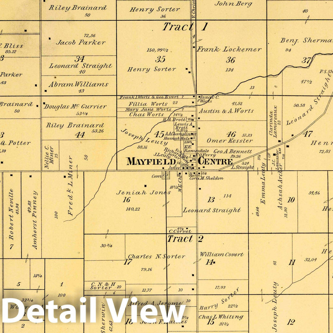Historic Map : Mayfield, 1892 Atlas - Vintage Wall Art