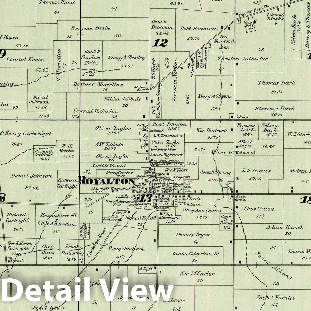 Historic Map : Royalton, 1892 Atlas - Vintage Wall Art
