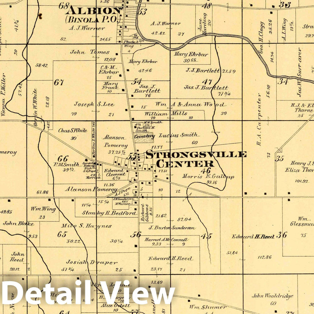 Historic Map : Strongsville, 1892 Atlas - Vintage Wall Art