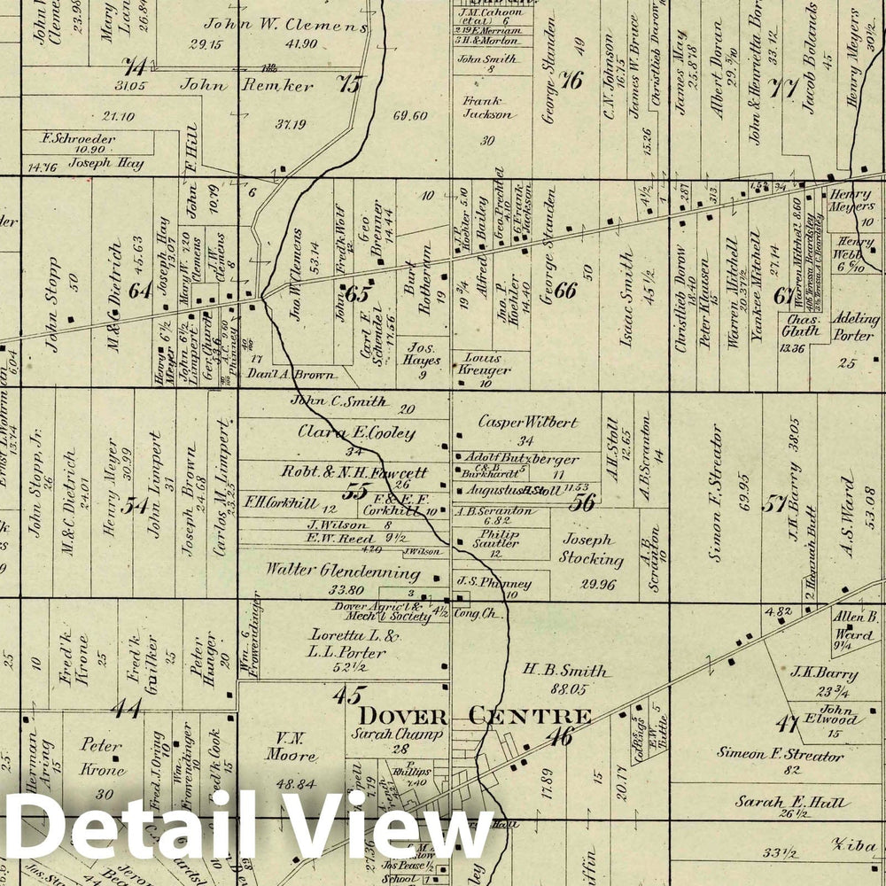 Historic Map : Dover, 1892 Atlas - Vintage Wall Art