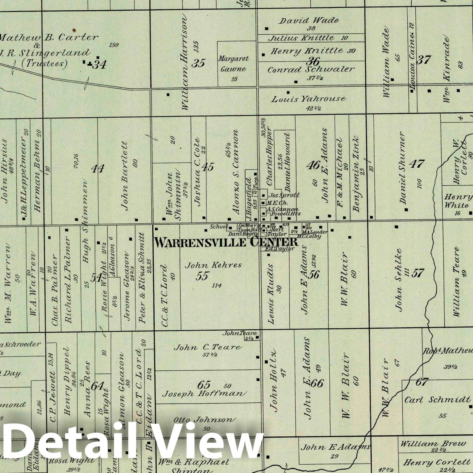 Historic Map : Warrensville, 1892 Atlas - Vintage Wall Art