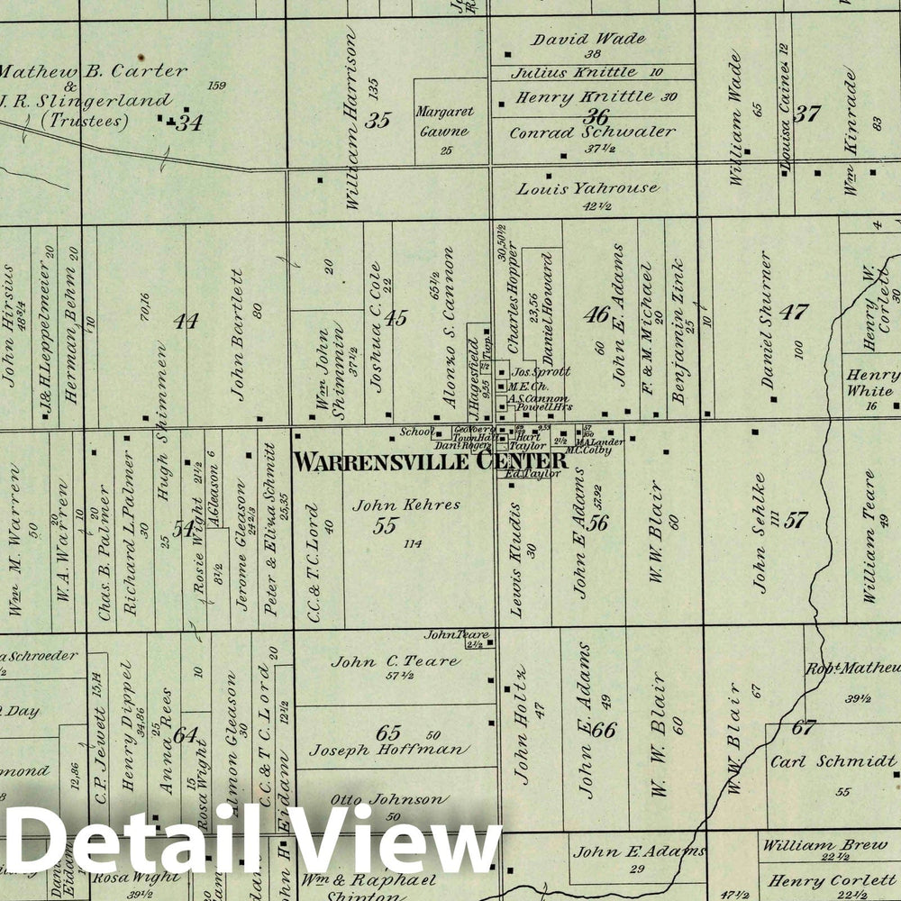 Historic Map : Warrensville, 1892 Atlas - Vintage Wall Art
