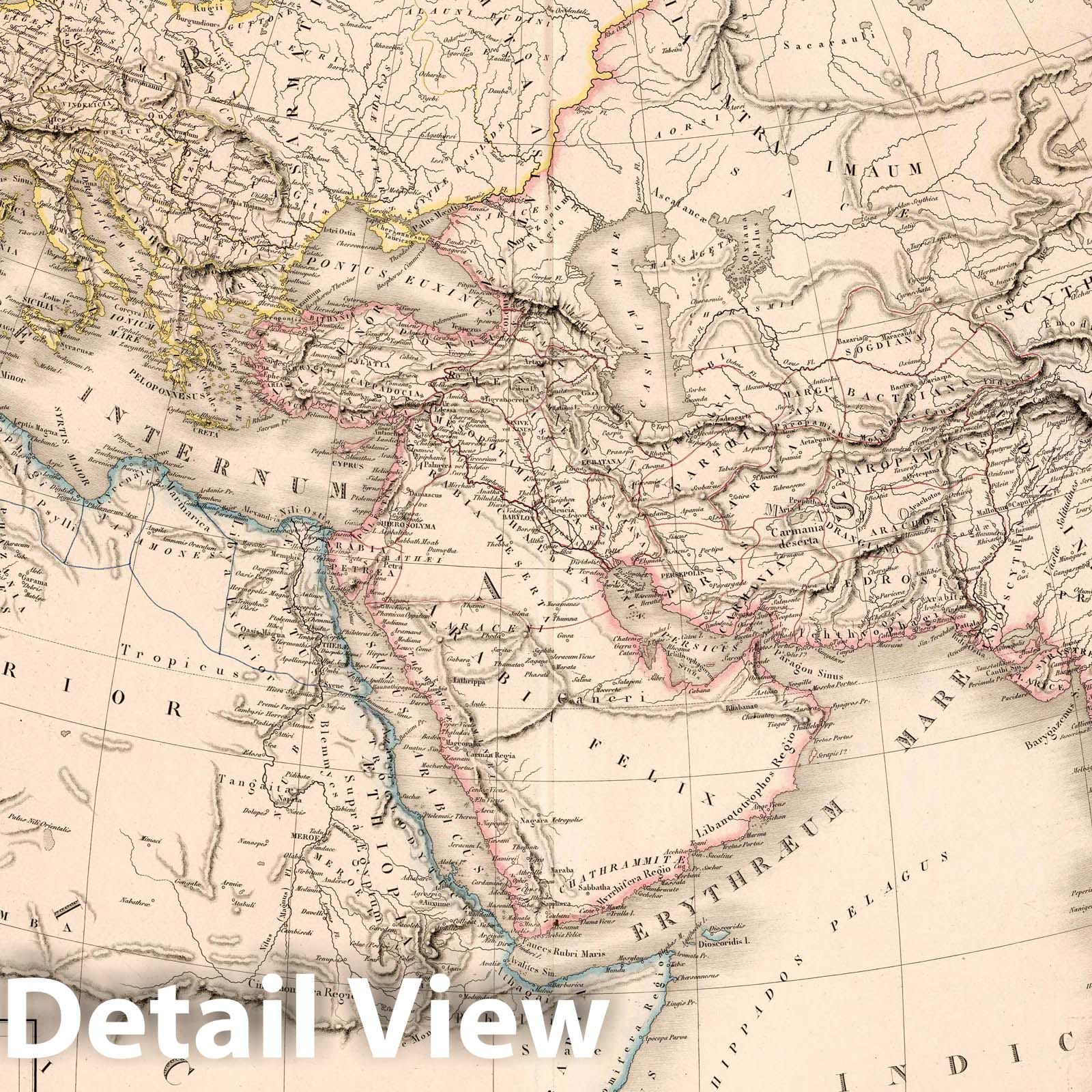Historic Map : Carte Generale du Monde Ancien, 1854 Atlas - Vintage Wall Art