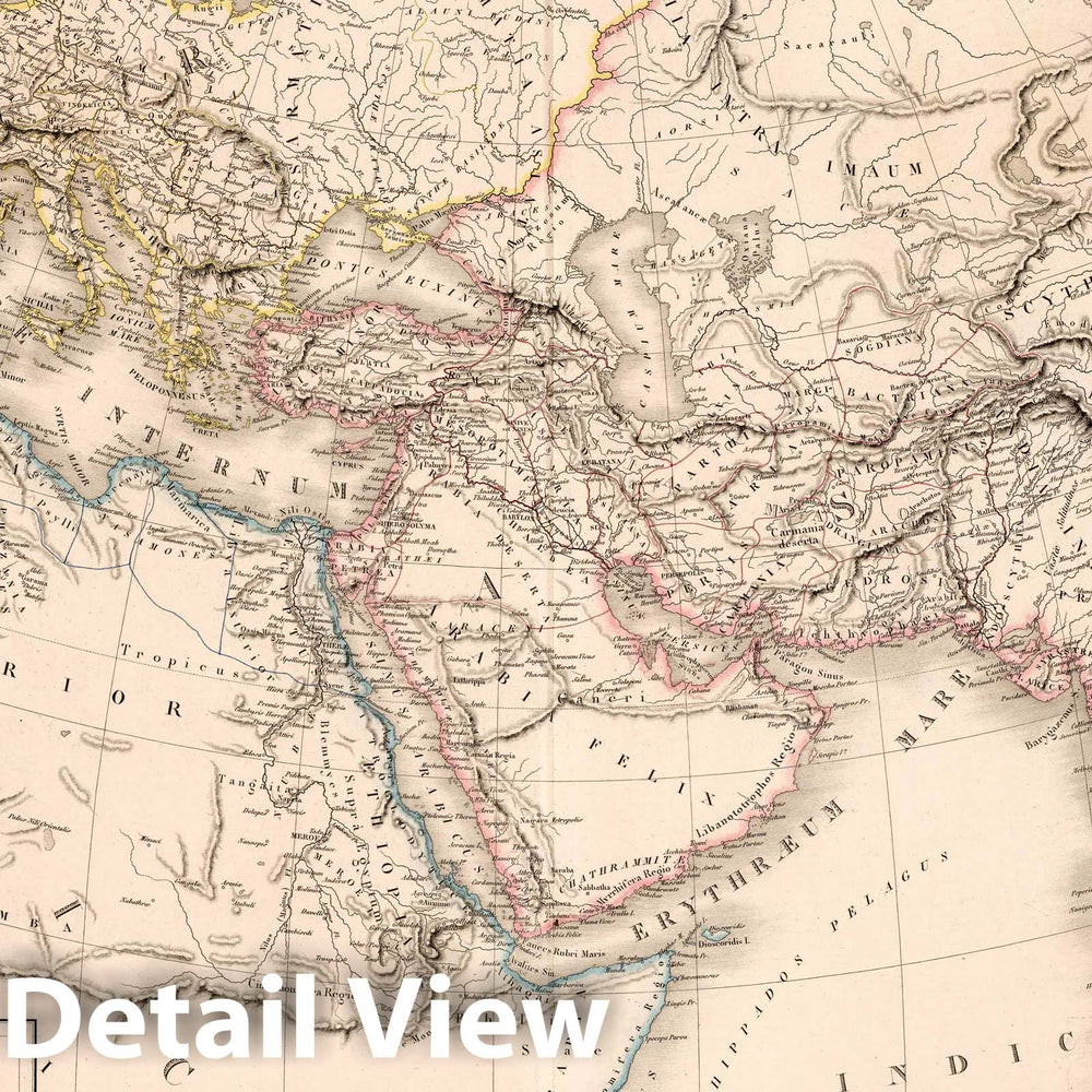 Historic Map : Carte Generale du Monde Ancien, 1854 Atlas - Vintage Wall Art