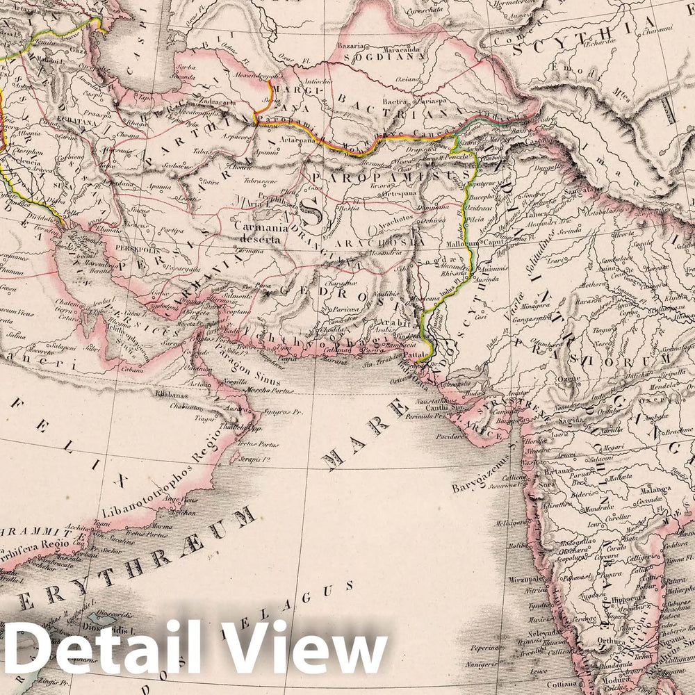 Historic Map : Carte de L'Asie Ancienne, 1848 Atlas - Vintage Wall Art