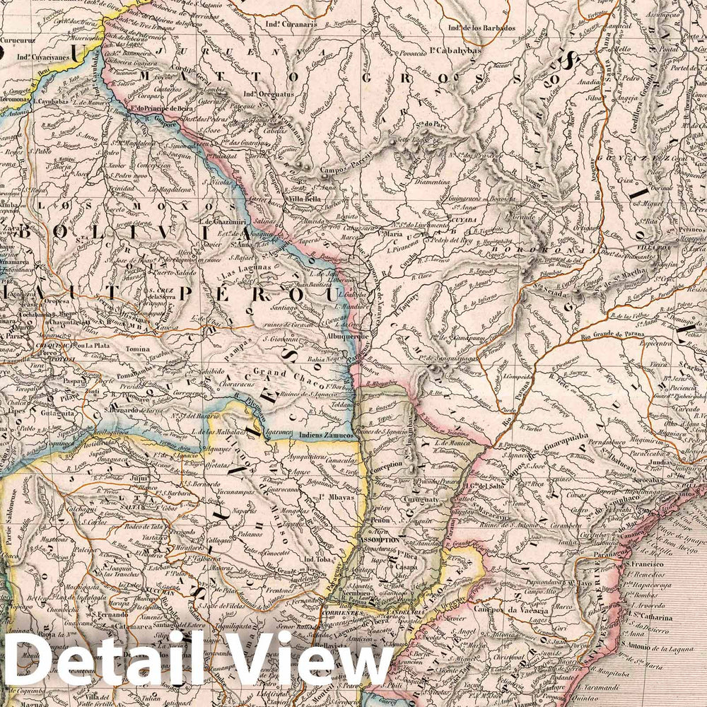 Historic Wall Map : Amerique du Sud, 1849 Atlas - Vintage Wall Art