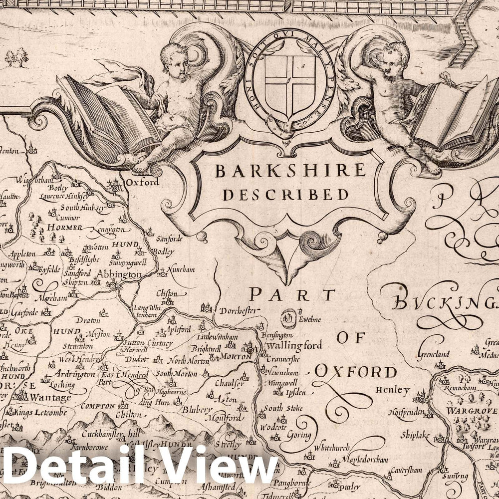 Historic Map : Barkshire, 1676 Atlas - Vintage Wall Art
