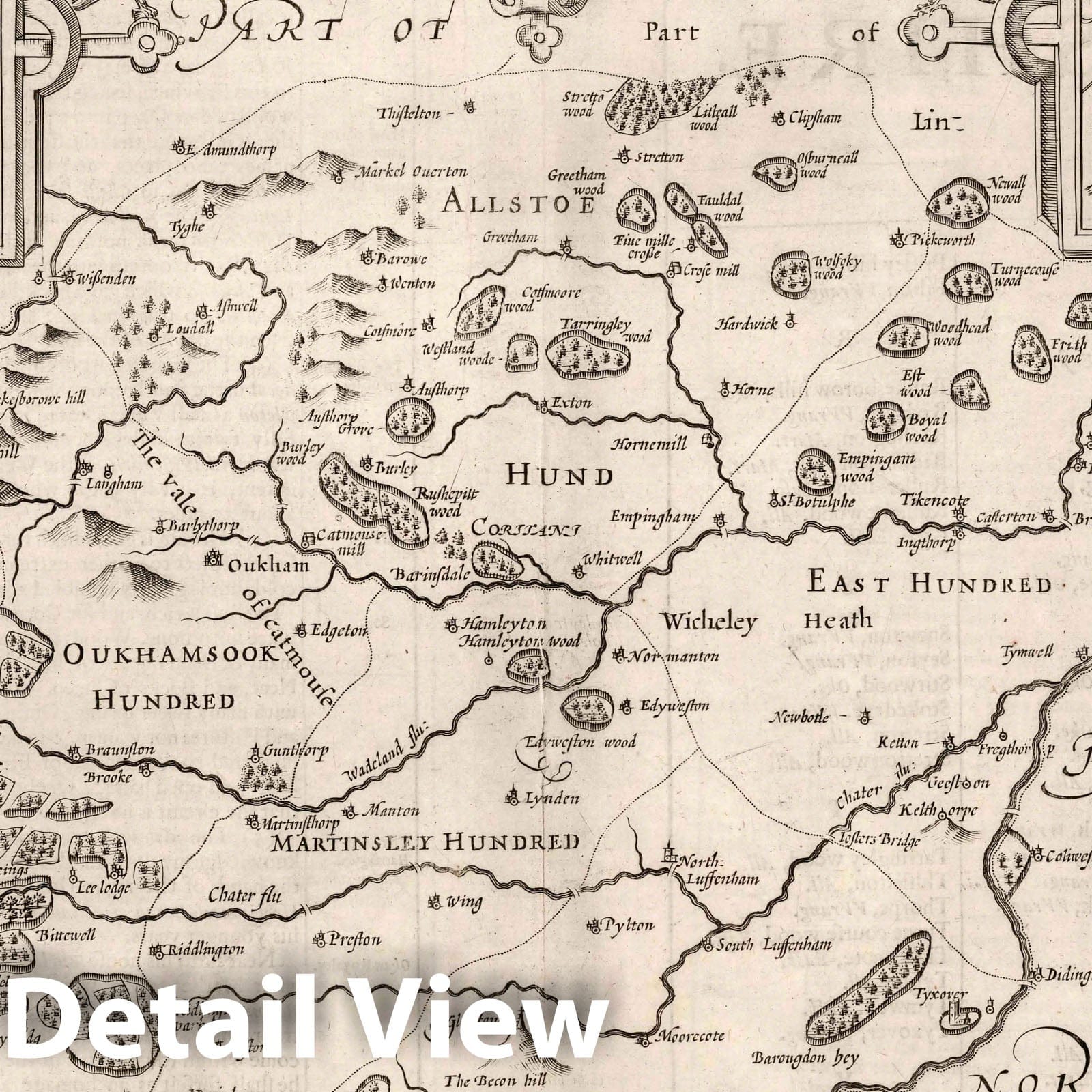 Historic Map : Rutlandshire. (Insets) Oukham. Stanford, 1676 Atlas - Vintage Wall Art