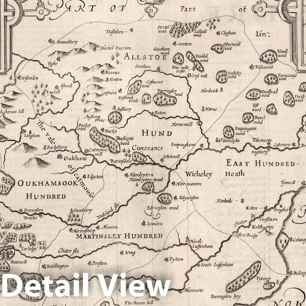 Historic Map : Rutlandshire. (Insets) Oukham. Stanford, 1676 Atlas - Vintage Wall Art