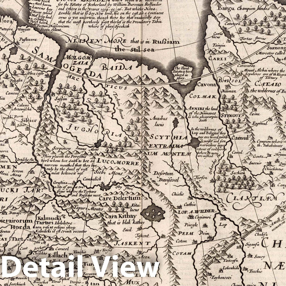 Historic Map : A Newe MAPE of Tartary, 1676 Atlas - Vintage Wall Art