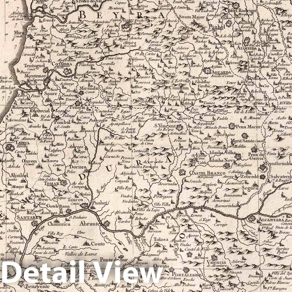 Historic Map : Portugal, Le Portugal et SES Frontieres avec l'Espagne. , Vintage Wall Art