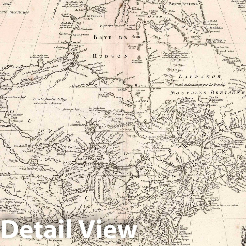 Historic Map : Carte de l'Amerique Septentrionale, 1755 Chart - Vintage Wall Art