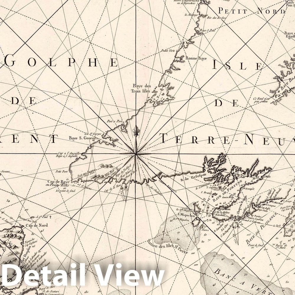 Historic Map : Gulf of St. Lawrence (Canada) Carte Reduite du Golphe de St. Laurent. , Vintage Wall Art