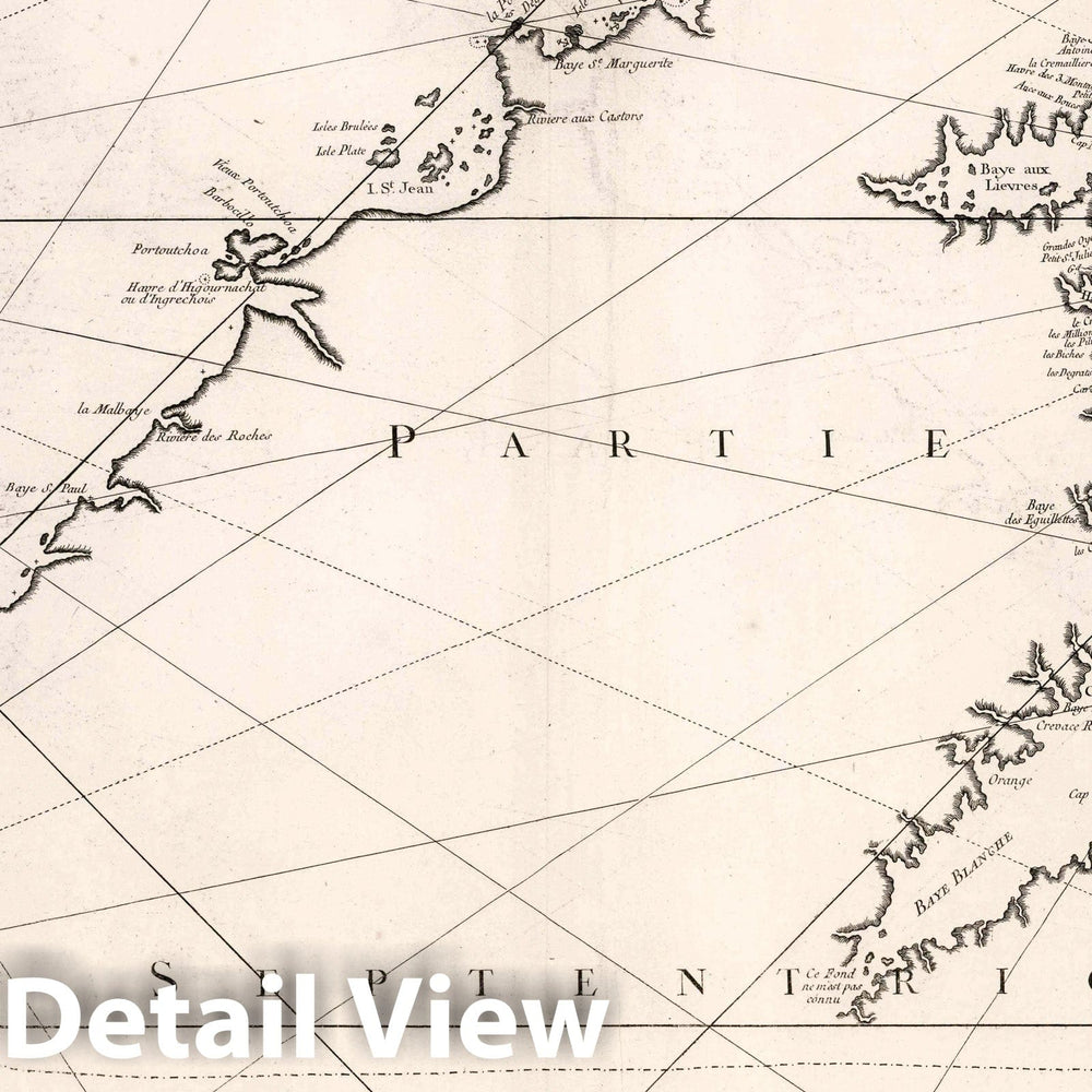 Historic Map : Newfoundland, Carte Reduite de la Partie Septentrionale de l'Isle de Terre Neuve, 1764 Chart , Vintage Wall Art