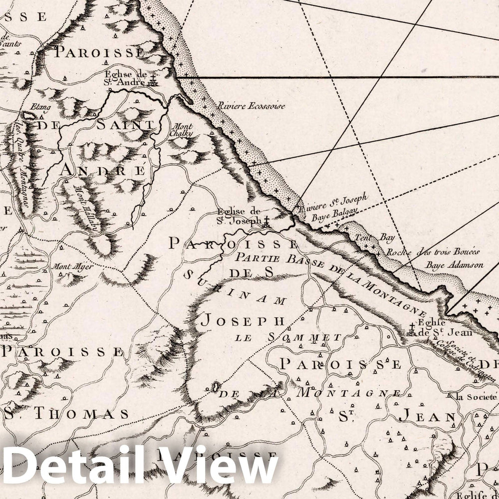 Historic Map : Barbados, Carte de l'Isle de la Barbade, 1758 Chart , Vintage Wall Art