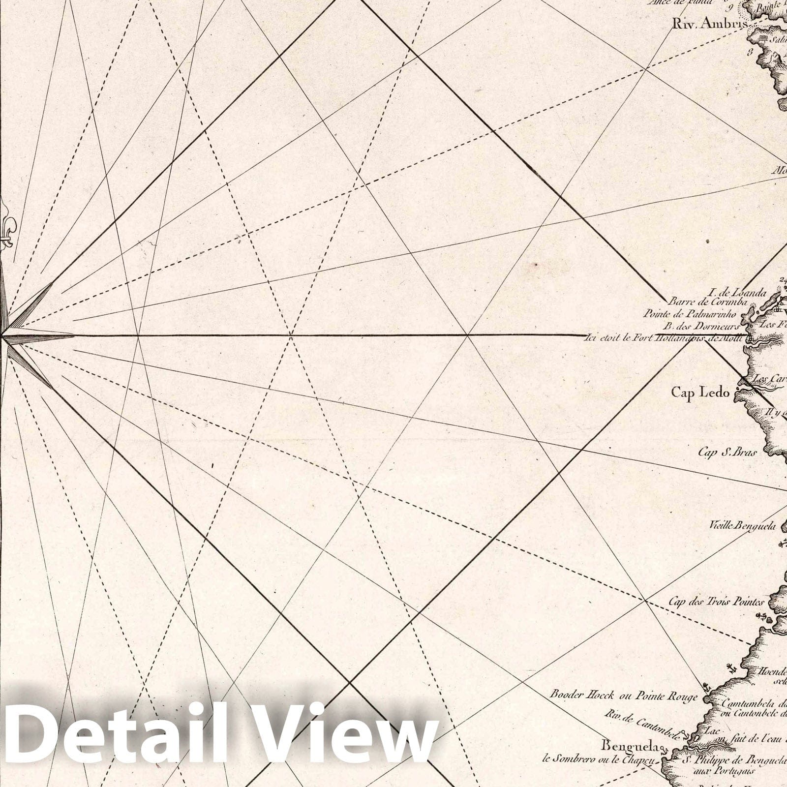 Historic Map : Namibia, Carte Renuite des Costes Occidentales d'Afrique. , Vintage Wall Art