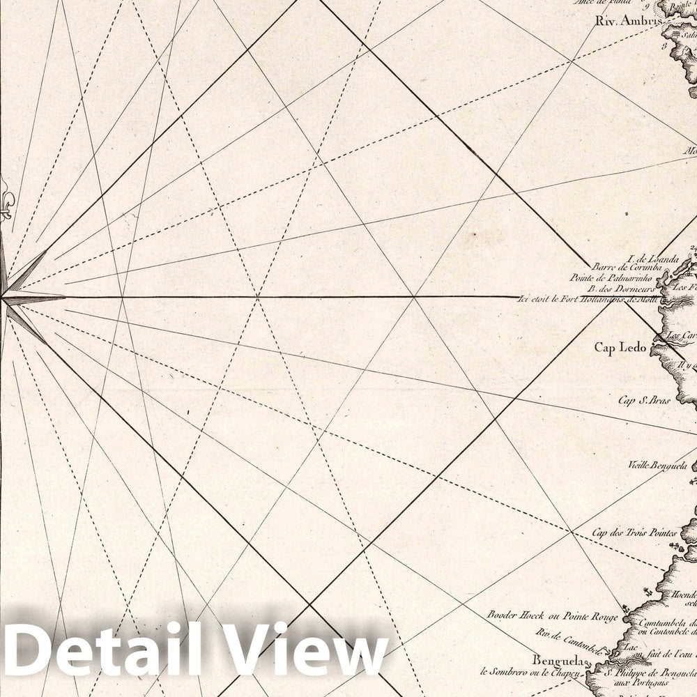 Historic Map : Namibia, Carte Renuite des Costes Occidentales d'Afrique. , Vintage Wall Art