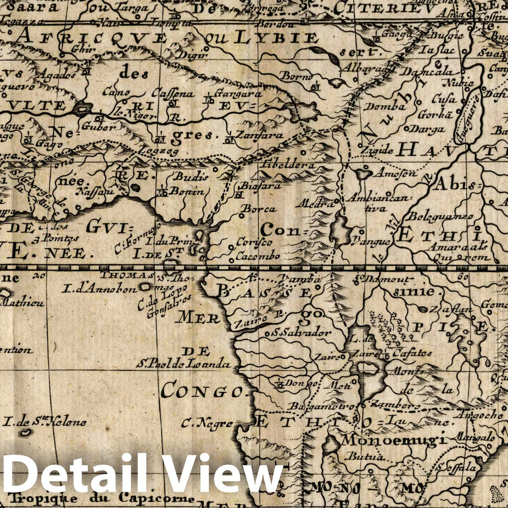 Historic Map : Afrique, 1734 Atlas - Vintage Wall Art