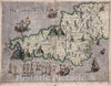 Historic Map : English Channel (Cornwal, Devonshyre.), 1622 , Vintage Wall Art
