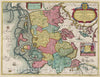 Historic Map : Dvcatvs Sleswicvm sive Ivtia Australis, 1665 Atlas - Vintage Wall Art