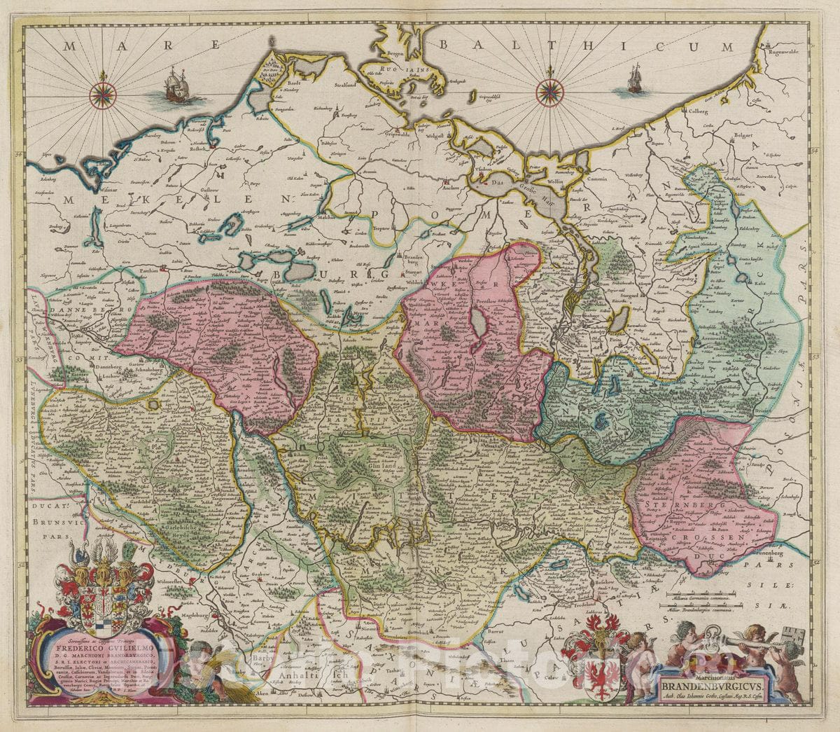 Historic Map : Marchionatus Brandenbvrgicus, 1665 Atlas - Vintage Wall Art