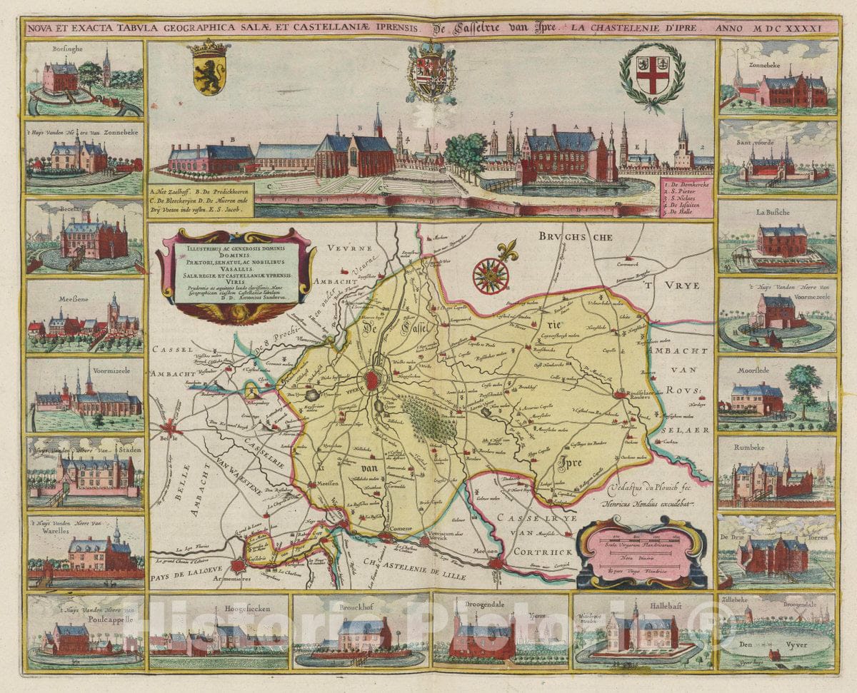 Historic Map : Belgium, Nova Et Exacta Geographica Salae Et Castellaniae Iprensis, 1665 Atlas , Vintage Wall Art