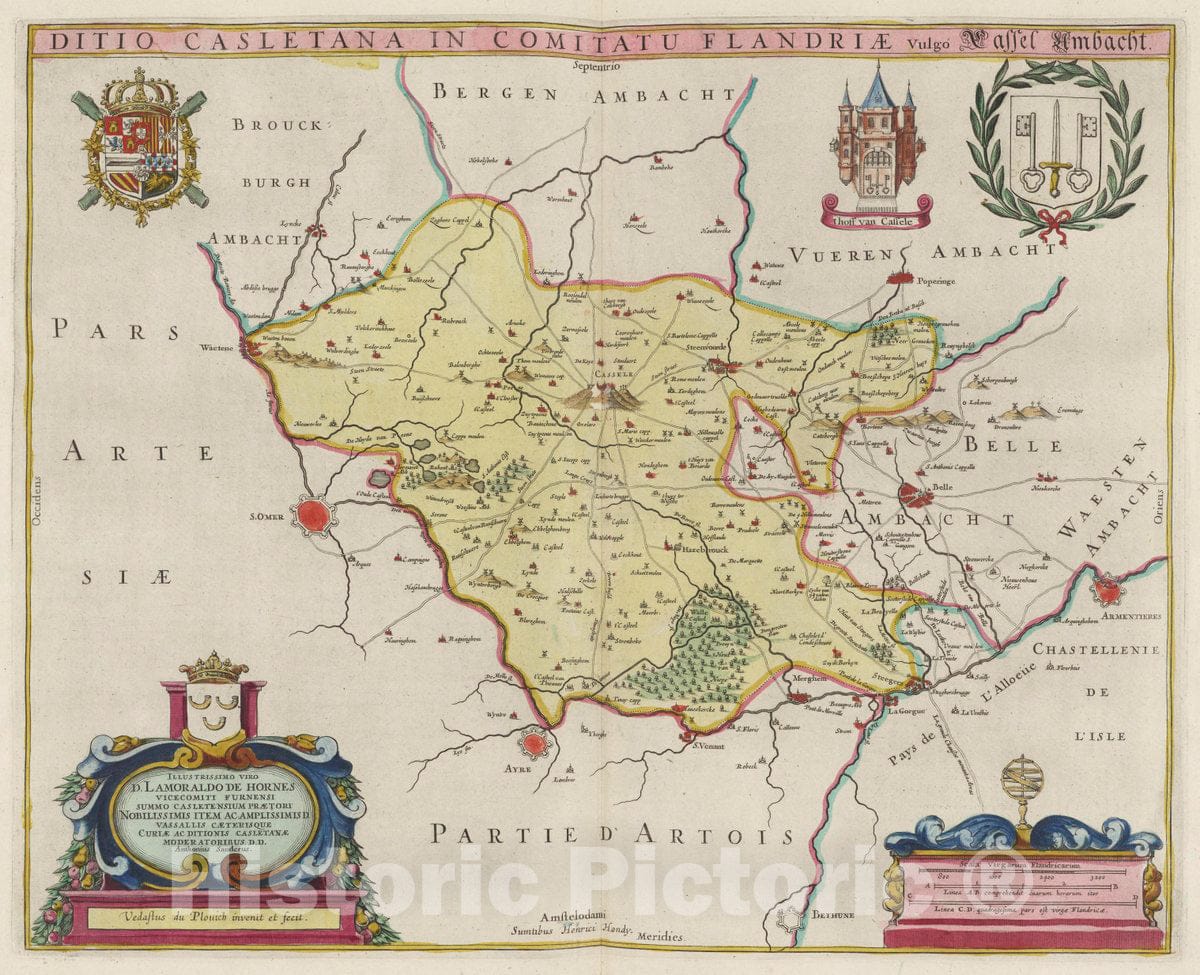 Historic Map : Belgium, Atlas Maior Sive Cosmographia Blaviana, Qua Solvm, Salvm, Coelvm, Accvratissime Describvntvr. Ditio Castelana, 1665 Atlas , Vintage Wall Art