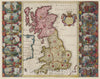 Historic Map : England, Britannia prout divisa fuit temporibus Anglo-Saxonvm, 1665 Atlas , Vintage Wall Art