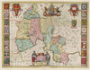 Historic Map : England, Atlas Maior Sive Cosmographia Blaviana, Qua Solvm, Salvm, Coelvm, Accvratissime Describvntvr. Oxonivm Comitatus, Atlas , Vintage Wall Art