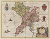 Historic Map : England, Comitatvs Caernarvoniensis, 1665 Atlas , Vintage Wall Art