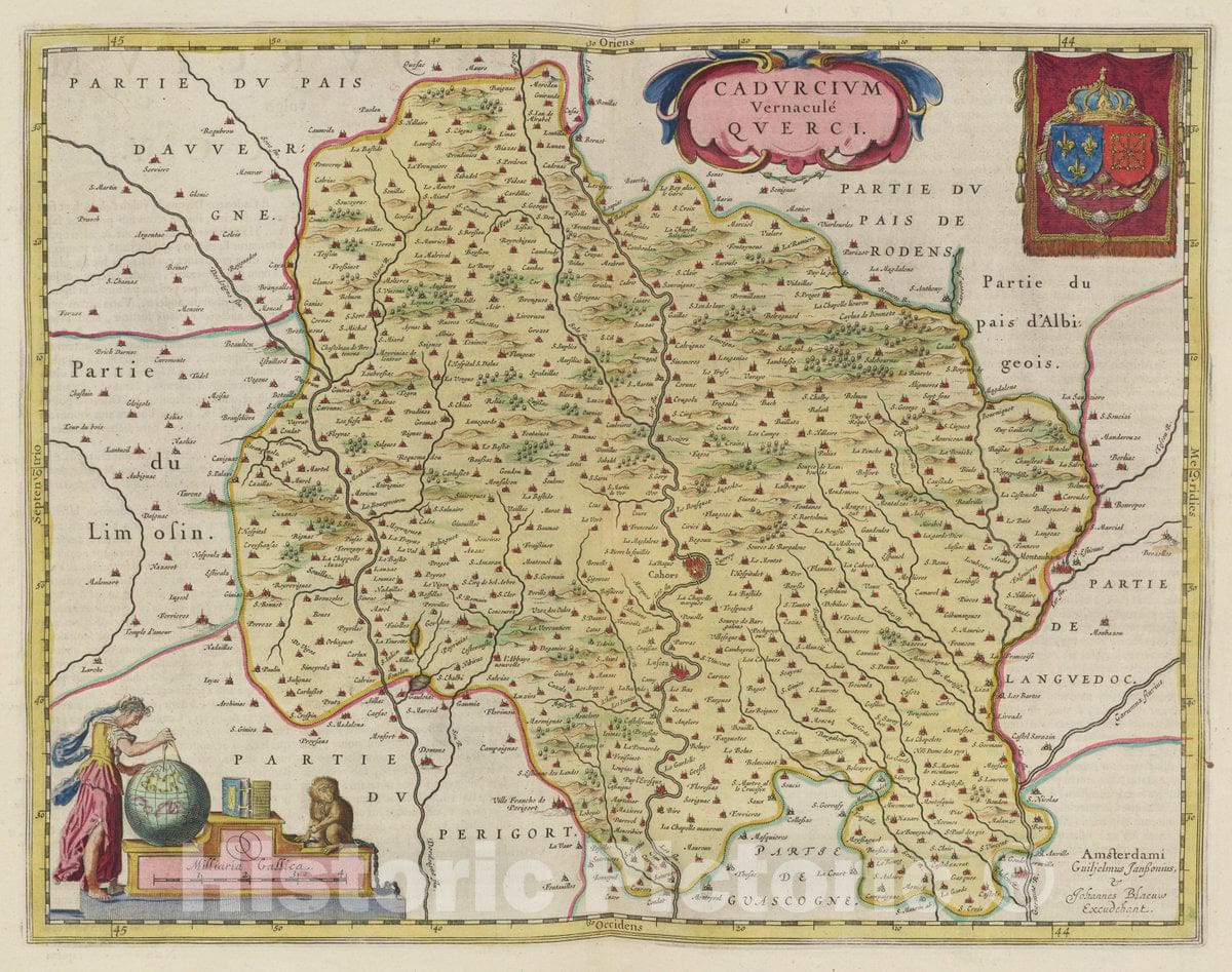 Historic Map : Cadvrcivm vernacul?Qverci, 1665 Atlas - Vintage Wall Art