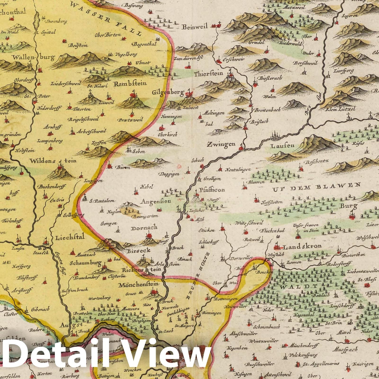 Historic Map : Switzerland, Basel Region (Switzerland) Territorivm Basileense, 1665 Atlas , Vintage Wall Art