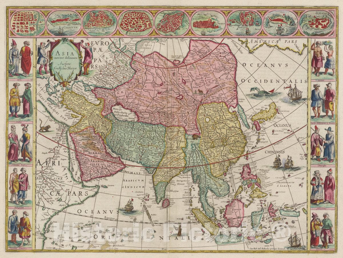 Historic Map : Asia noviter delineata, 1665 Atlas - Vintage Wall Art