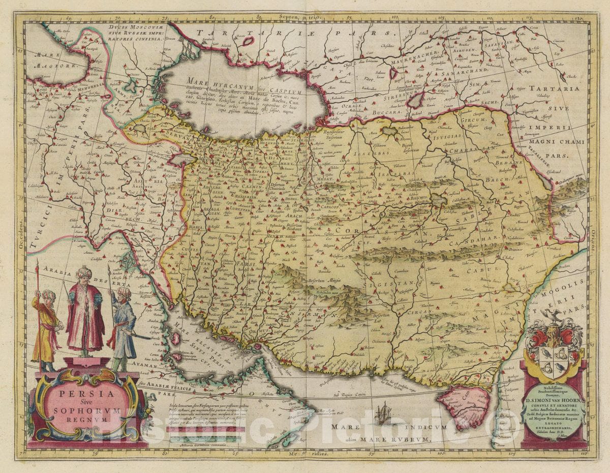 Historic Map : Persia, sive Sophorvm Regnvm, 1665 Atlas - Vintage Wall Art