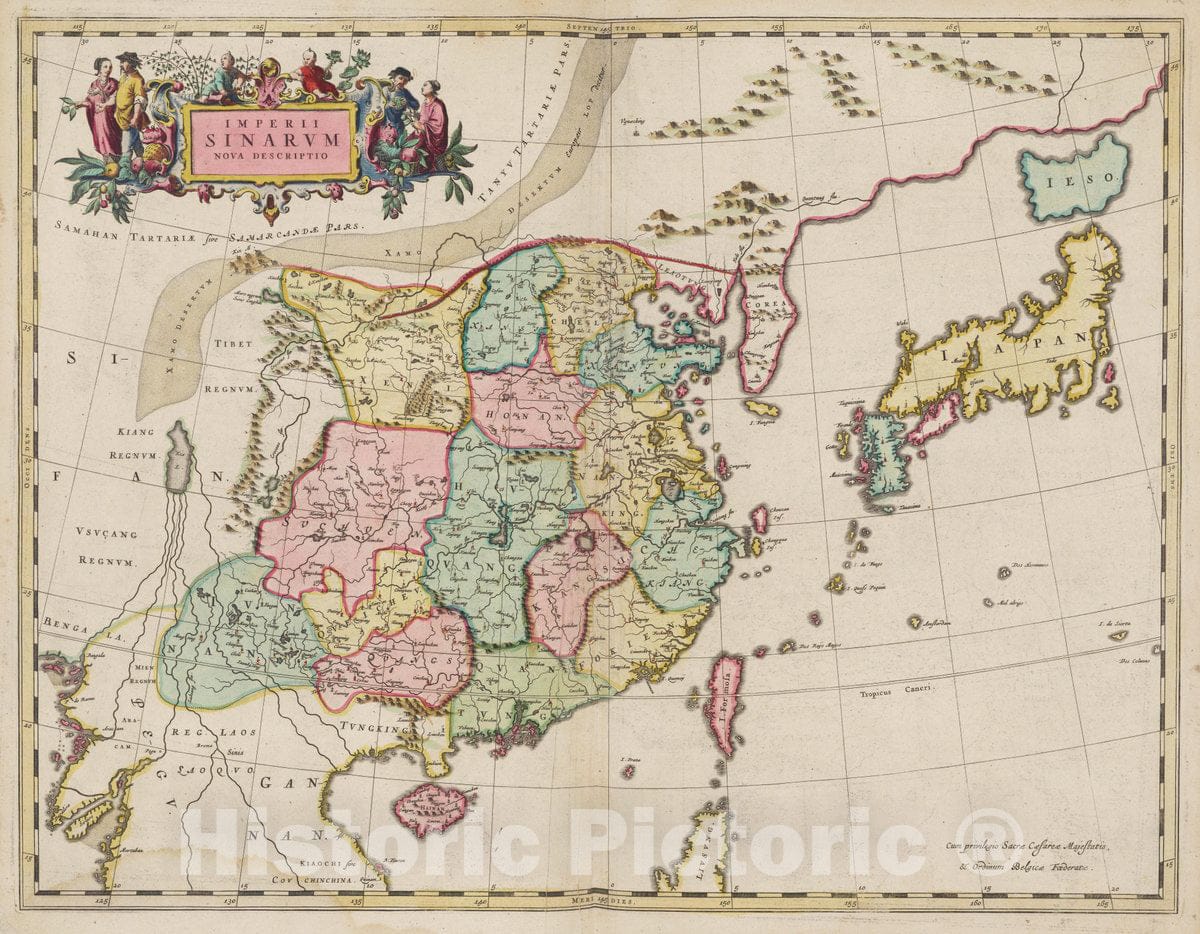 Historic Map : China, Imperii Sinarvm Nova Descriptio, 1665 Atlas , Vintage Wall Art
