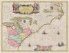 Historic Map : South Carolina, Virginiae partis Australis, 1665 Atlas , Vintage Wall Art