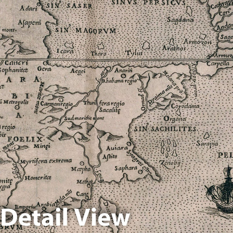 Historic Map : Arabian Peninsula, Asia Tabvla Asiae VI. Della Geografia di Tolomeo. Libro Sesto, 1599 Atlas , Vintage Wall Art