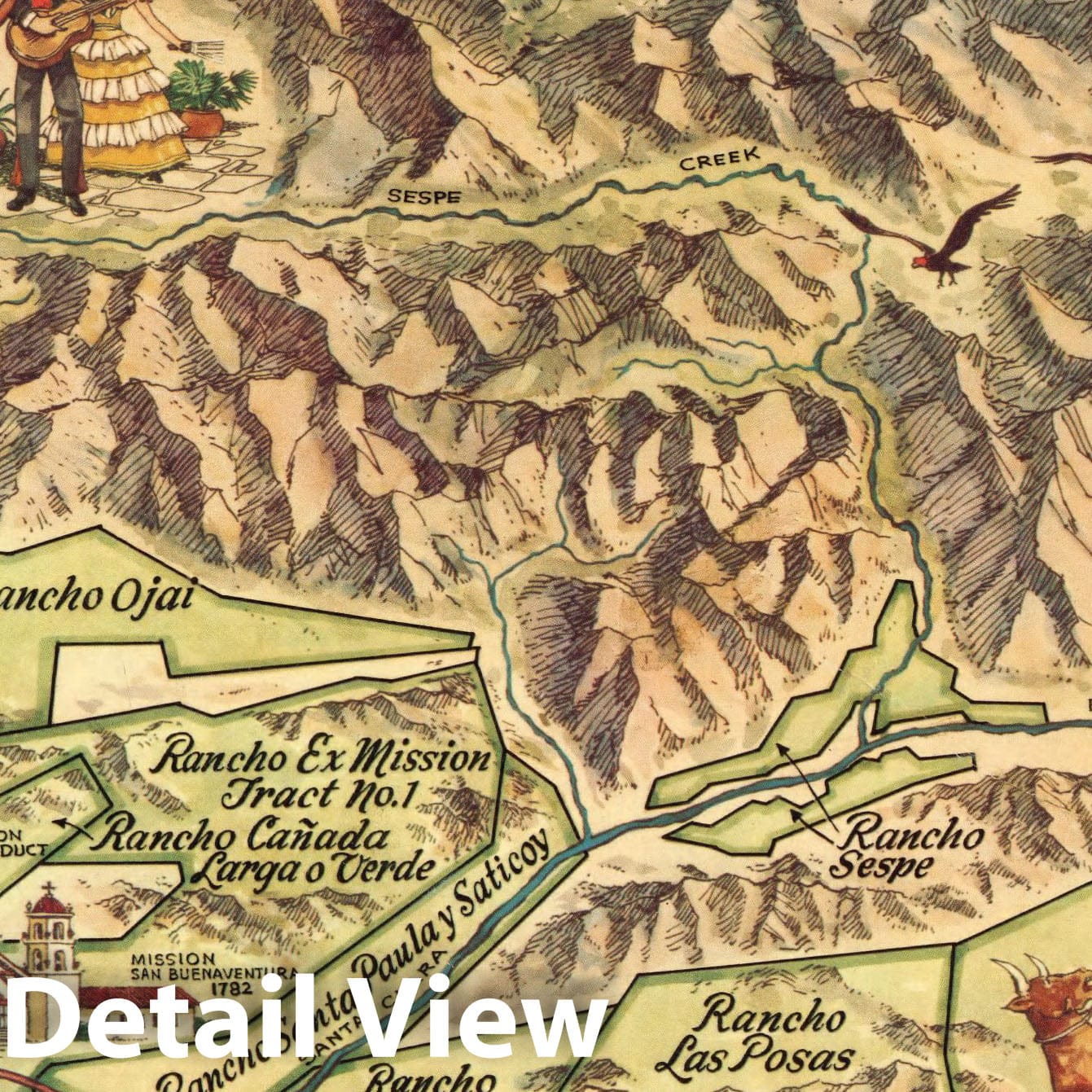 Historic Map : The Old Spanish and Mexican Ranchos of Ventura County ...