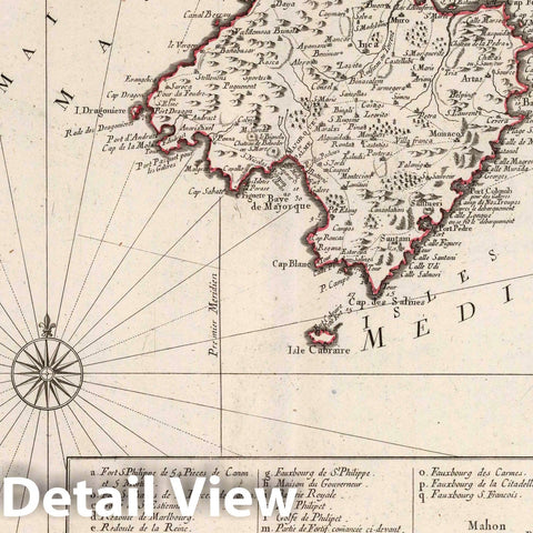 Historic Map : Balearic Islands 10. Carte des Isles de Majorque, Minorque et Yvice, 1784 Atlas , Vintage Wall Art