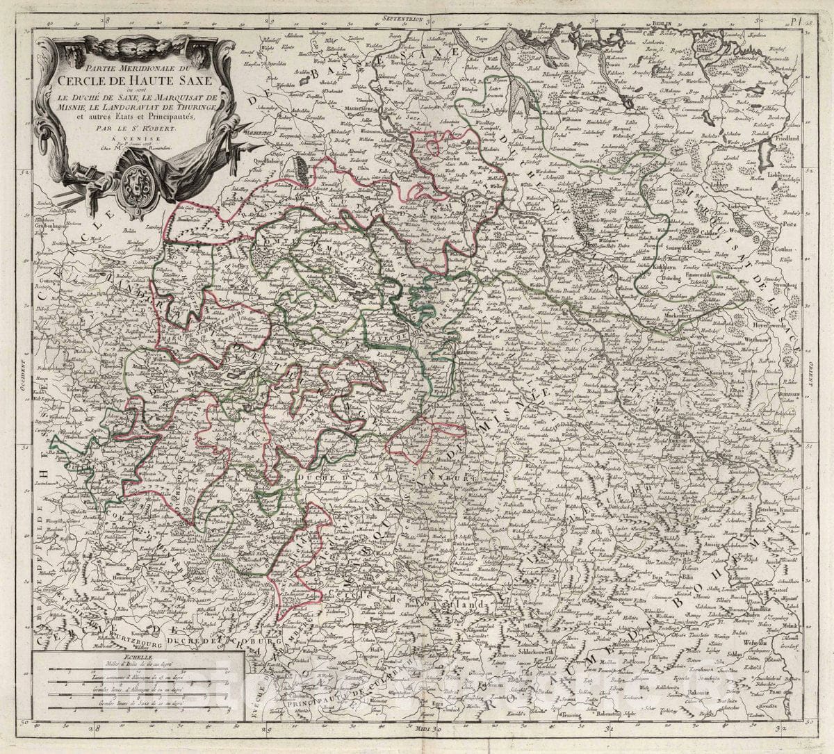 Historic Map : Haute Saxe , Germany 28. Cercle de Haute Saxe, 1784 Atlas , Vintage Wall Art