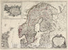 Historic Map : Sweden, Scandinavia 45. Les Royaumes des Suede et Norwege. l'Islande, 1784 Atlas , Vintage Wall Art