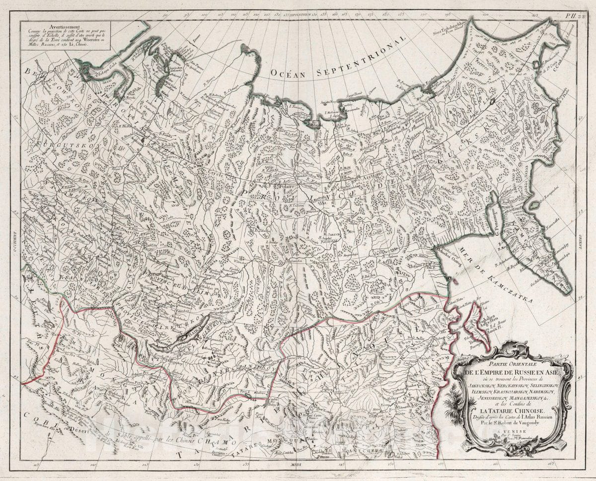 Historic Map : Russia 33. Parie Orientale de l'Empire de Russie en Asie et La Tatarie Choise, 1784 Atlas , Vintage Wall Art