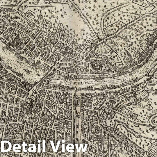 Historic Map : Lyon , France, Vol I (10) Lugdunum. Lyon, 1575 Atlas , Vintage Wall Art