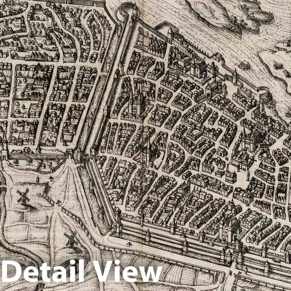Historic Wall Map : Magdeburg , Germany, Vol I (30) Magdeburgum, 1612 Atlas , Vintage Wall Art