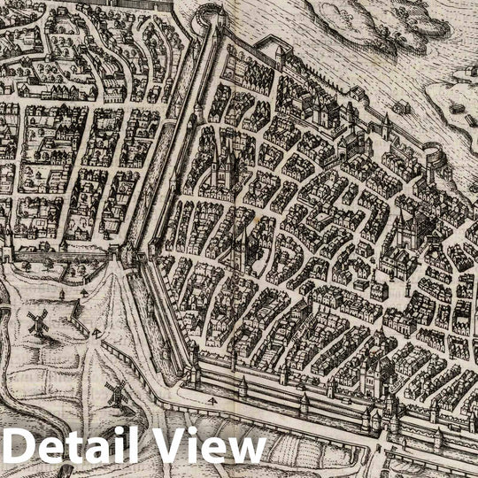 Historic Wall Map : Magdeburg , Germany, Vol I (30) Magdeburgum, 1612 Atlas , Vintage Wall Art