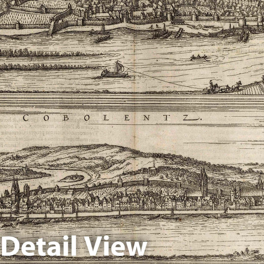 Historic Map : Trier , Germany, Vol I (36) Treveris (Trier). Cobolentz. (Koblenz). Rotenburg (Rothenburg), 1575 Atlas , Vintage Wall Art