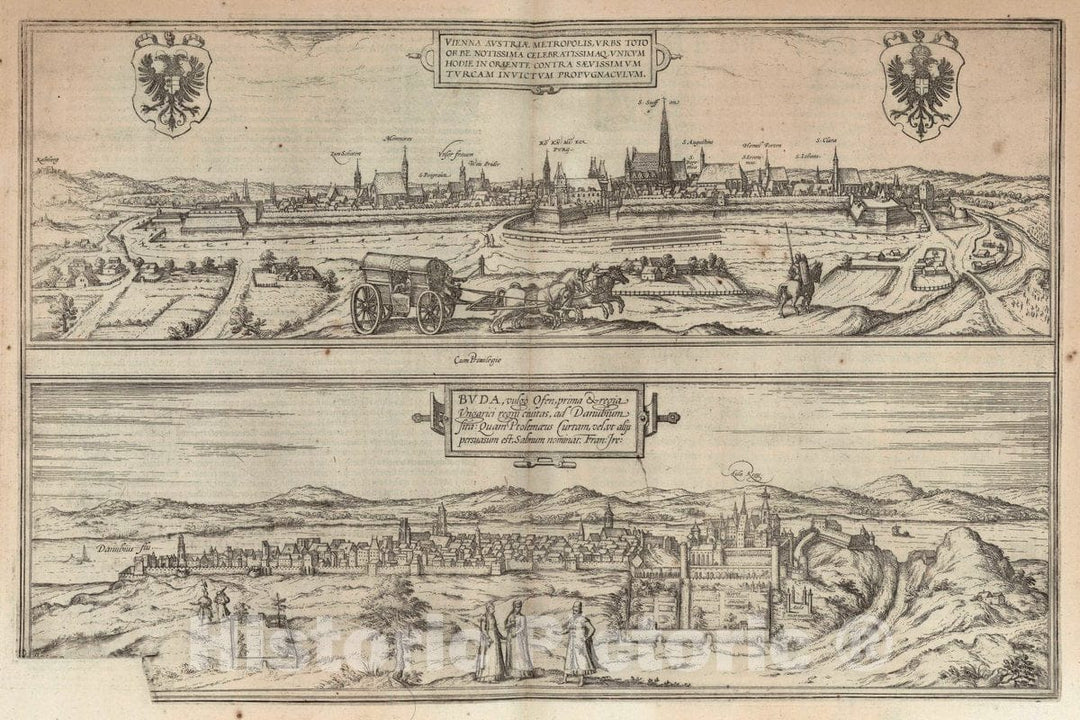 Historic Map : Vienna (Austria), Vol I (41) Vienna. Buda (Budapest), 1600 Atlas , Vintage Wall Art