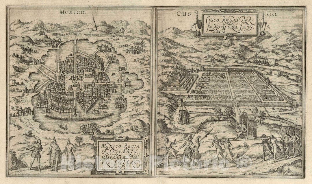 Historic Map : 1575 Vol I (58) Mexico. Cusco (Cuzco). - Vintage Wall Art