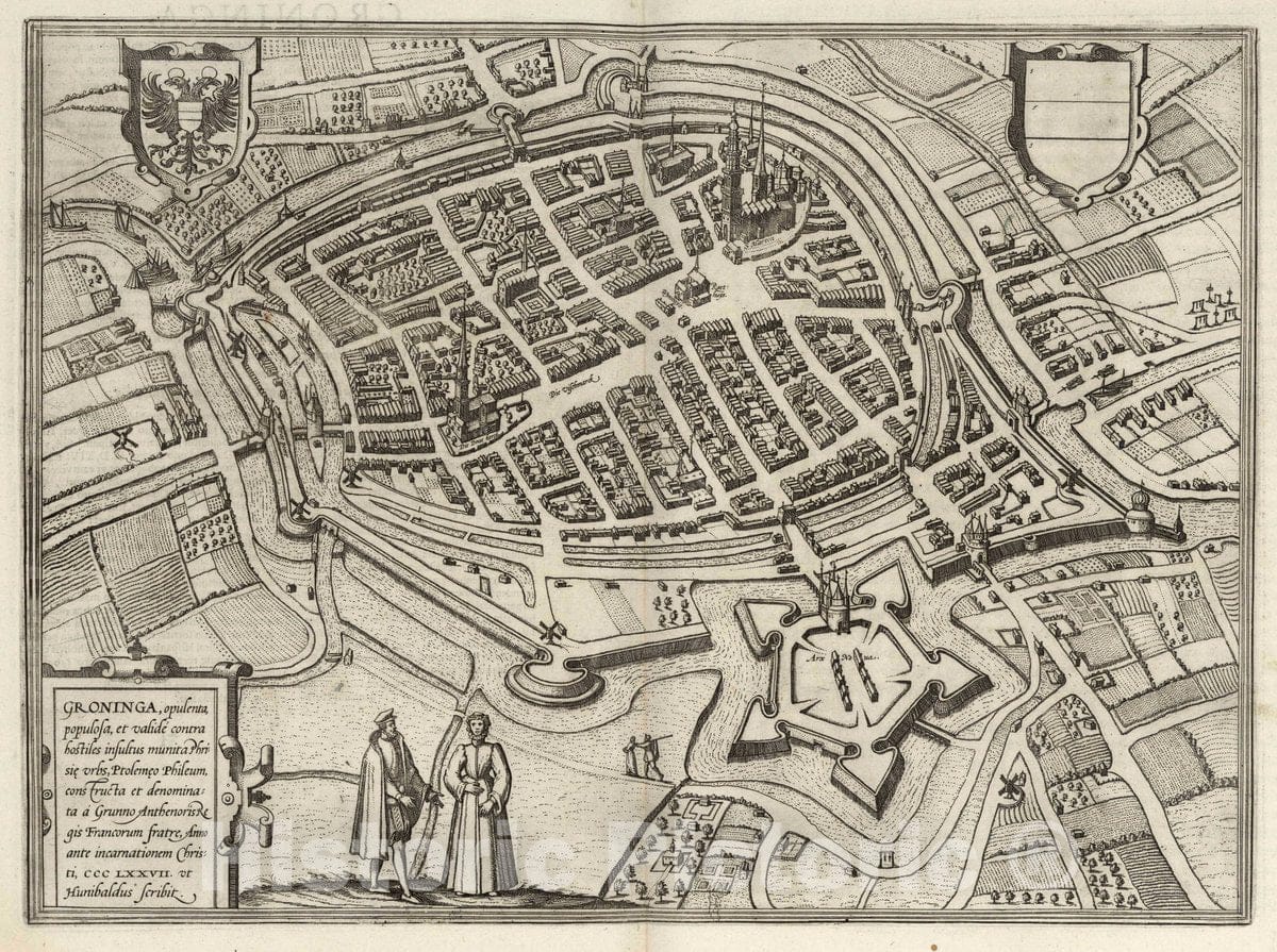 Historic Map : Groningen (Netherlands), Vol II (31) Groninga (Groningen), 1575 Atlas , Vintage Wall Art